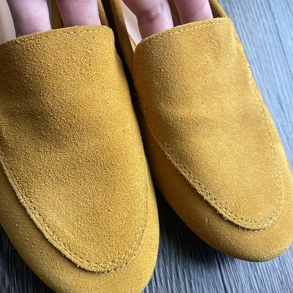 🍋 Real suede slip on loafers beautiful mustard yellow size 6.5 - Picture 13 of 13